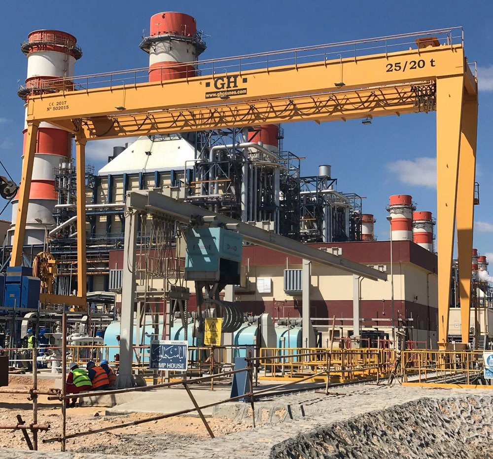 Cliente: El Burullus Power Plant Project. Lugar de instalación: Egipto. Capacidad: 25/20t. Cliente: El Burullus Power Plant Project. Lugar de instalación: Egipto. Capacidad: 25/20t.